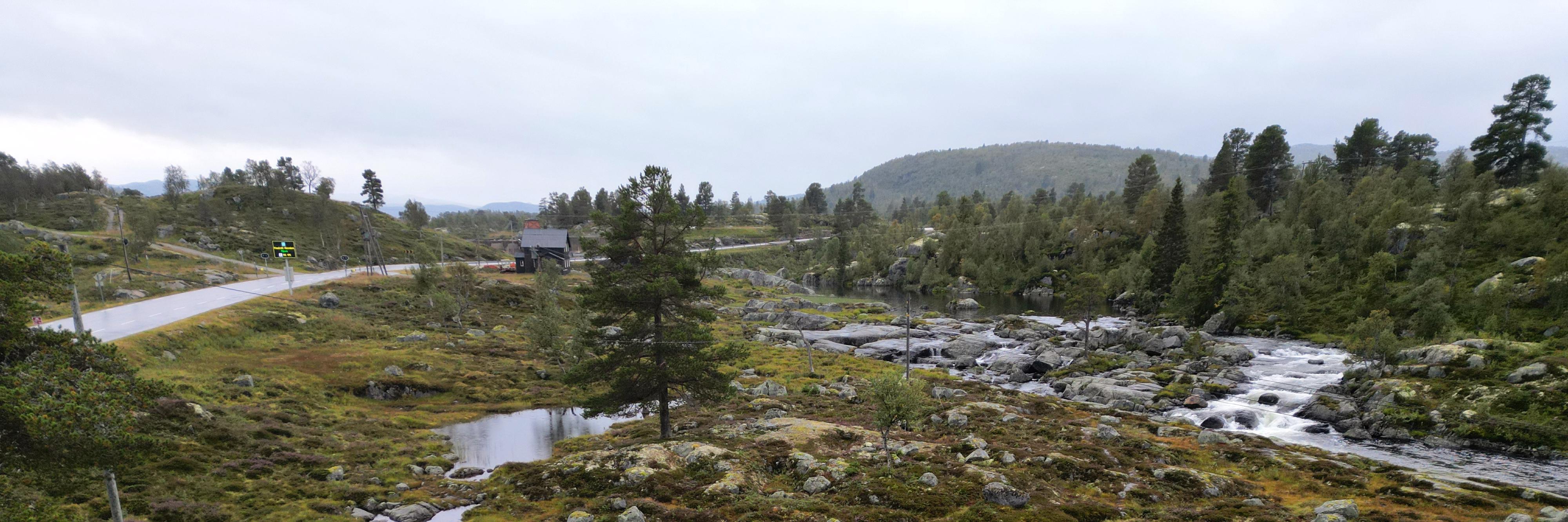 An areal image showing norwegian swamps.